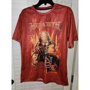 MEGADETH 3d all over print shirt 35 YEARS OF MEGADETH adult large preowned